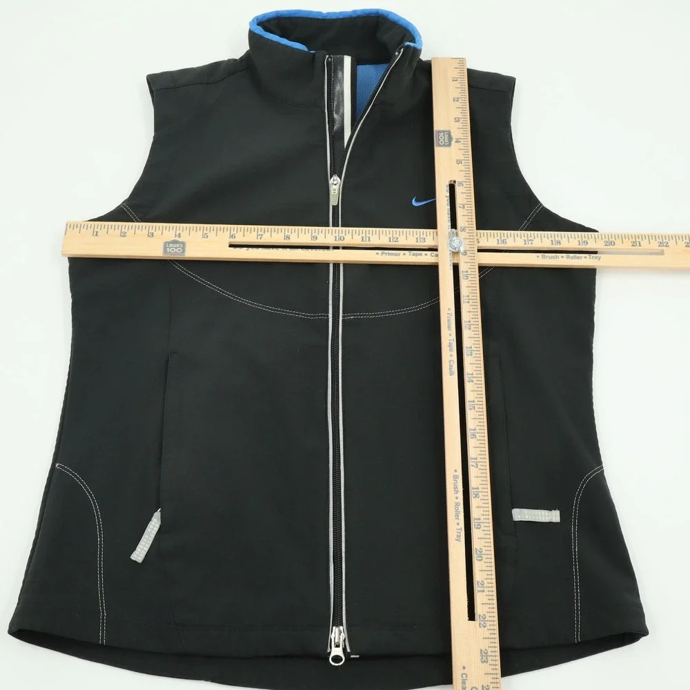 Nike Sphere Pro Womens Black‎ Blue Full Zip Running Vest H40307QVE Medium